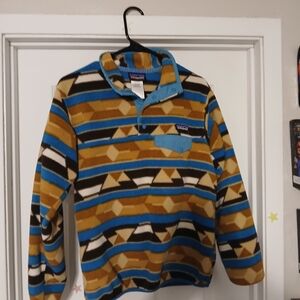 Patagonia Geometric Fleece Aztec Snap  Pullover Womens Size S